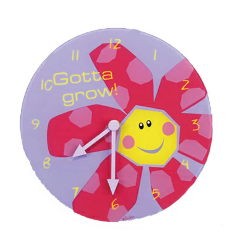 Flower Glass Wall Clock for kids or children by Stephen Joseph New!